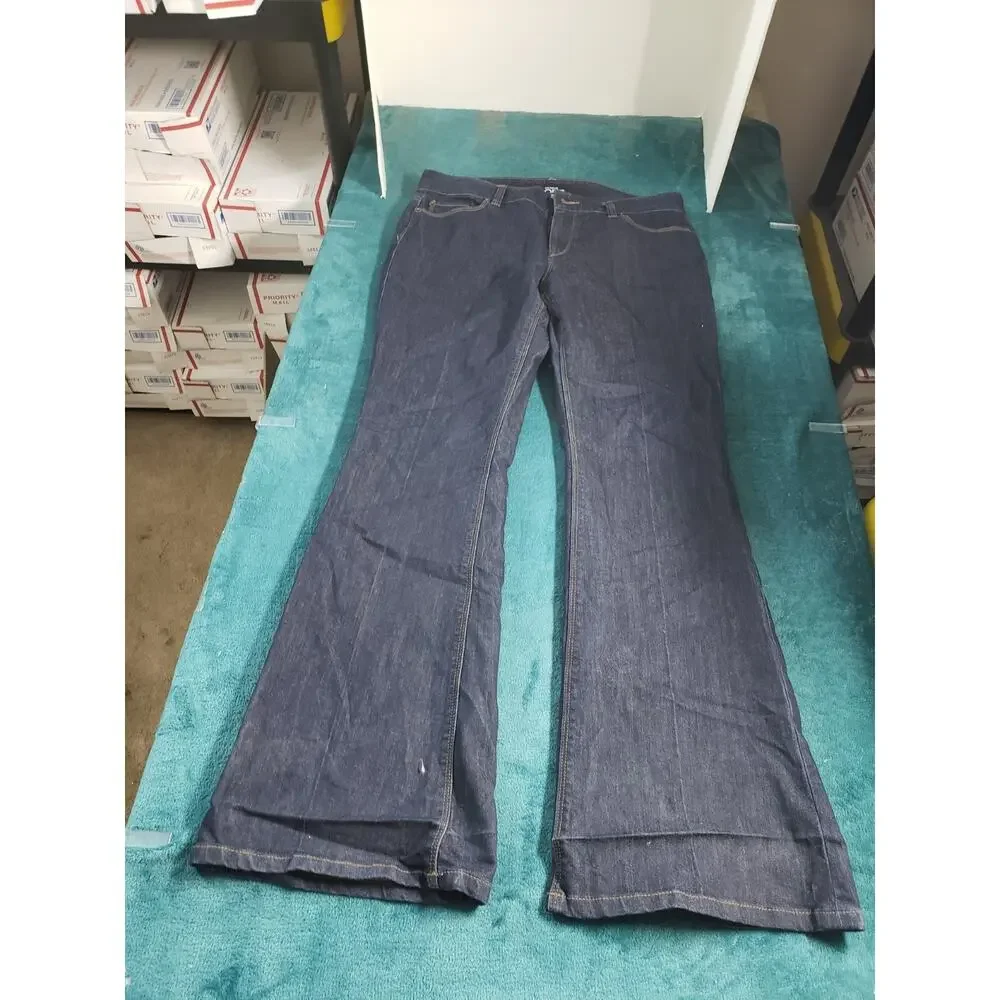 Loft Jeans Size 10 Women Blue Pants Denim Stretch Mid Rise Curvy Flared Wide Leg